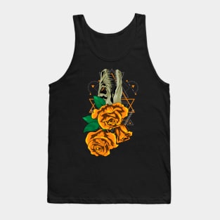 retro skull rose Tank Top